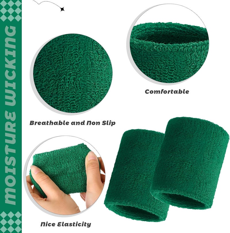 Bememo 24 Pcs Wrist Sweatbands Bulk Sports Wrist Bands for Men Women Breathable Athletic Tennis Wristbands Stretchy Absorbent Cotton Terry for Basketball, Baseball, Gym, Working Out - Image 4